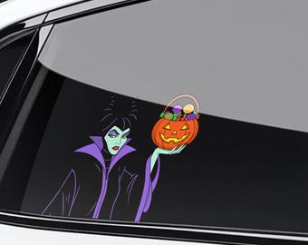Maleficent Peekaboo Peeker Peeking Car Window Decal - Bumper Waterproof Vinyl Sticker - Bad Witches Villains - Pack Stickers D2JB01