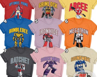 Transformers Characters Group Matching Shirt, Birthday Gift, Blades Chase Heatwave Boulder, Optimus Prime Whirl Bumble Bee NHRZ02