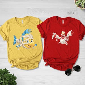 Disney Flounder And Sebastian Halloween T-shirt, The Little Mermaid Shirts, Disneyland Family Trip, Disney Vaction Shirt, Birthday C1I104