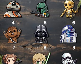 Star Wars Peekaboo Sticker, Cute Chibi Character Decal, Car Laptop Tumbler Sticker, Waterproof Vinyl Sticker, Sci Fi Fan Gift G6IS03