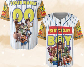 Personalized Toy Story Baseball Jersey/Custom Disney Toy Story Birthday Boy Jersey/Toy Story Movie Baseball Team Outfit/Birthday Gift NGRK02