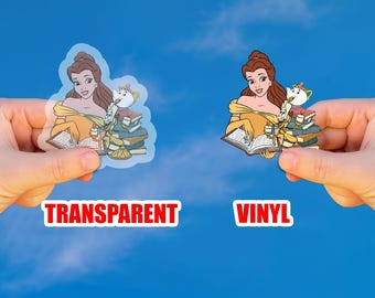 Beauty Belle Princess Car Window Decals, Sticker for Book/Water Bottle/Laptop & Journal/Car, Waterproof Sticker, Book Lovers Gift JCPG06