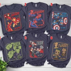 Retro Avengers Disney Marvel Shirt, Spiderman Iron Man Shirt, Birthday Boy, Birthday Girl, Marvel Family Group Matching Tee NHOH04 bild 7