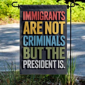 Immigrants Are Not Criminals But The President Flag, Anti Trump Flag, Funny Anti Trump Flag, Anti-Republican Flag C1GX10
