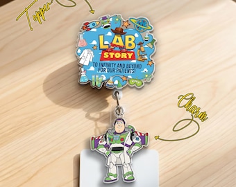 Lab Story Lab Week 2026 Badge Reel, Medical Laboratory Professional Gift, Retractable ID Holder for Lab Techs, Fun Lab Accessory  G6HA01-2