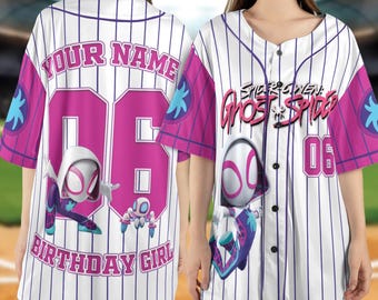 Custom Spidey and His Amazing Friends Baseball Jersey, Gwen Stacy Baseball Jersey Shirt, Spiderman Baseball Team Outfit D2JL26