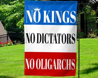 No Kings No Dictators Garden Flag,Anti-Authoritarian Yard Decor, Pro-Democracy Flag, Anti-Trump Political Gift, Social Justice Banner JCMJ03