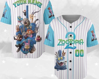 Disney Zootopia 2 Baseball Jersey, Disney Zootopia 2 New Movie Shirt, Gary De Snake Dr Fuzzby Jersey, Disneyland Family Outfit Shirt G5SN01