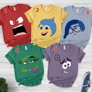 Inside Out Costume Shirt, Family Halloween Costume Shirt,Joy Disgust Sadness Anger Costume Tee, Matching Family Costume Halloween Tee BXJE19