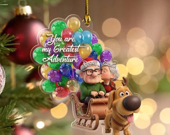 Personalized Disney Pixar Up House Christmas Resin Ornament 2D Flat , His Ellie Her Carl Couples Decor, You Are My Adventure Ornament BZKV13