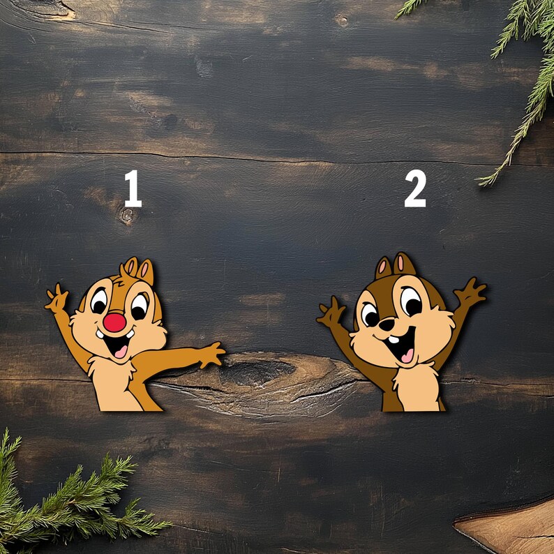 Chip 'n' Dale Peeker Peeking Peekabo Car Decals Laptop Bumper Stickers ...
