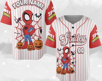 Personalized Disney Spidey and His Amazing Friends Halloween Baseball Jersey, Superhero Spidey Spiderman, Family Hallowee C1HH31
