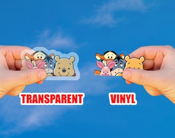 Winnie The Pooh Peekaboo Peeker Peeking Car Window Decals, Sticker for Book/Water Bottle/Laptop & Journal/Car, Waterproof Sticker JCPF15