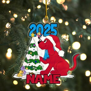 Clifford The Big Red Dog Ornament/Personalized Clifford Dog Ornament/Clifford Dog Party Ornament/Clifford Dog Ornament D2KJ26