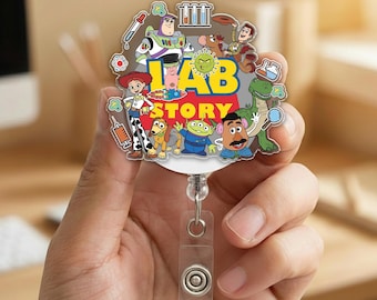 Lab Story Lab Week 2026 Badge Reel, Medical Laboratory Professional Gift, Retractable ID Holder for Lab Techs, Fun Lab Accessory D2OY19-1