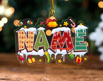 Custom Name Acrylic Ornament For Kids: Personalized Boy Girl Christmas Gift, Baby's 1st Christmas Ornament, Teenager Christmas Gifts G5PO02