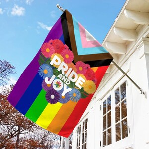 Pride And Joy Garden Flag, LGBTQ+ Support Rainbow Flag, LQBT Pride flag, Gay flag, Lesbian flag, Queer, Progress Yard Flag/Trans Flag NGPS11