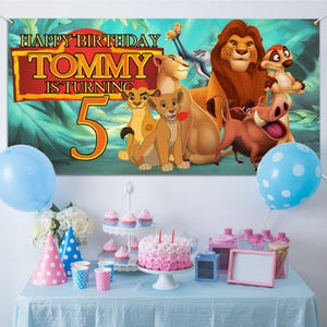 Personalized Disney The Lion King Banner, Simba birthday party decor, cutout decor, girl and boy The Lion King NGQ324
