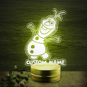 Personalized Disney Olaf Led Night Light, Custom Name Night Light, Frozen Disney Gifts, Kids Bedroom Door C1HK23