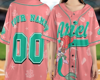 Disney The Little Mermaid Ariel Princess Baseball Jersey, Disney Ariel Princess Jersey, Disneyworld Disneyland Trip, Birthday Girl NGQC12