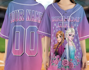 Personalized Frozen Baseball Jersey, Custom Elsa and Anna Frozen Jersey, Disney Frozen Lover Gift, Disney Baseball Jersey Teams D2KK03