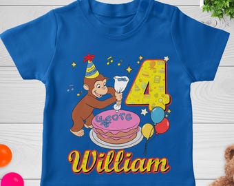 Curious George Birthday Shirt, Family Birthday Matching Shirt, Curious George Birthday Party Shirt, Custom Birthday Matching Shirt C1IQ09