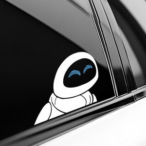 Eve from Wall E Peeker Peeking Car Decals Wall Decor Bumper Cartoon Stickers Waterproof Laptop Tumblers Disney Movie Characters C1F227