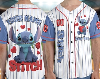 Custom Disney Lilo and Stitch Stitch Baseball Jersey, Gift for Kids, Disney Birthday Gift, Gift For Baseball Fans D2JS15