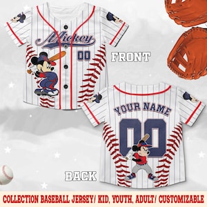 Custom Disney Mickey Special Simple Baseball Jersey, Baseball Jersey Collection Choose Style Jersey Disneyland Birthday Gift JCQJ09