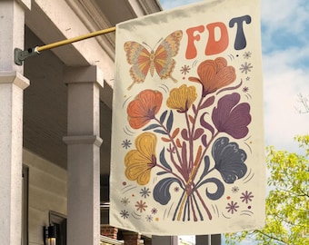 Subtle Anti Trump Flag FDT Yard Sign Feminist Gift Anti Trump Banner Liberal Sign Funny Democrat Political Home Decor Retro Flowers C1E231