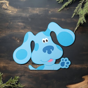 Peeker Peeking Blue Cuties Bundle Peekaboo Car Window Decals - Bumper Waterproof Stickers - Pack Stickers, Blue Dog Clues Stickers JCND16-1