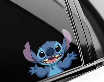 Disney Lilo Stitch Peeker Peeking Sticker, Car Waterproof for Water bottles, laptops, Funny Stitch Disney Stickers C1IW55-2