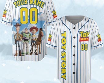 Custom Toy Story Baseball Jersey, Disney Toy Story Baseball Jersey, Disney Baseball Team Outfit, Toy Story Jersey Gift G5SN04