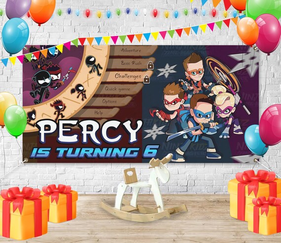 Custom Ninja Kidz TV Birthday Banner – Personalized Ninja Party Backdrop  for Kids Celebration or Decoration – JCLI11