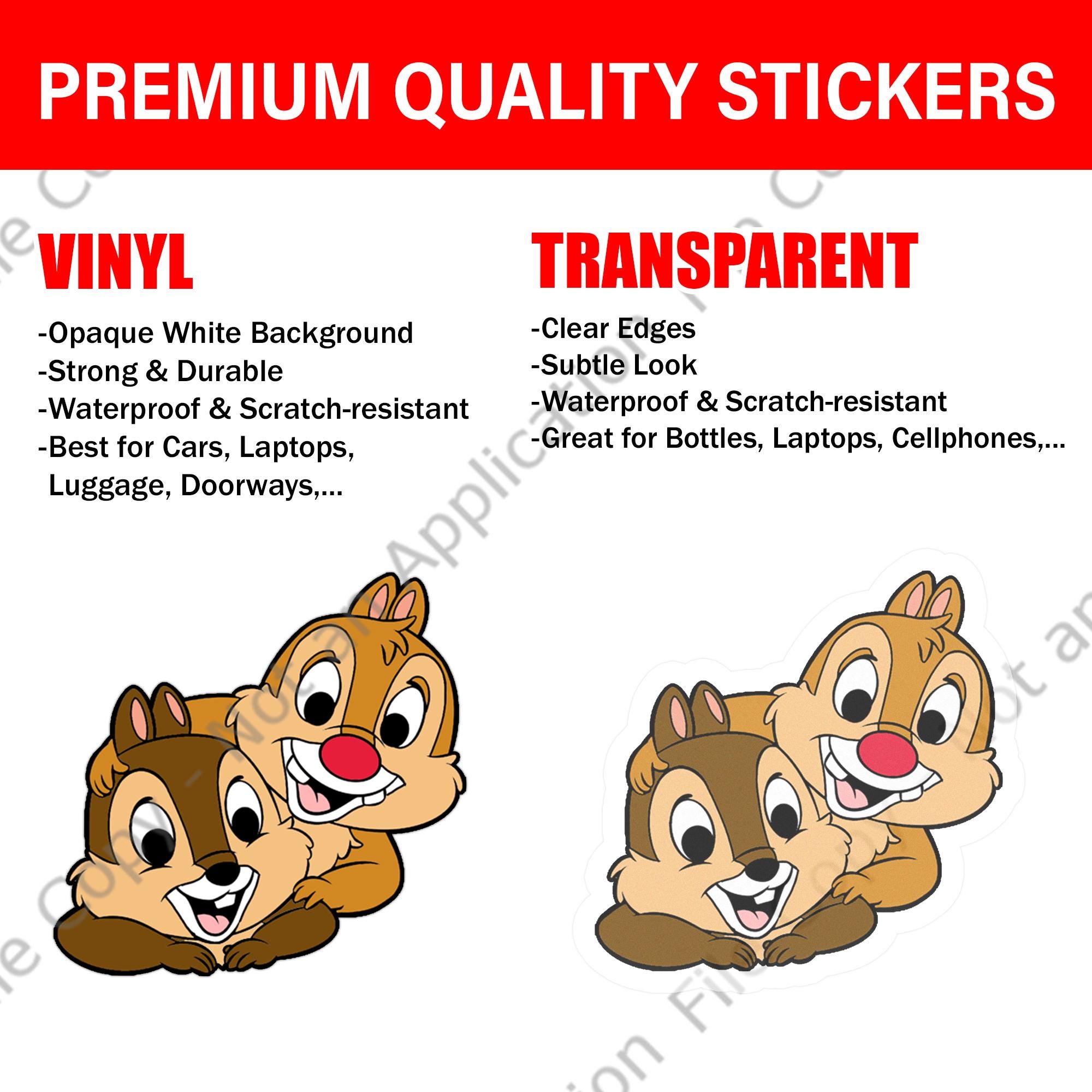Chip 'n' Dale Peeker Peeking Peekabo Car Decals Laptop Bumper Stickers ...