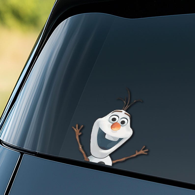 Disney Frozen Olaf Peeker Peekaboo Sticker, Funny Olaf Car Decal ...