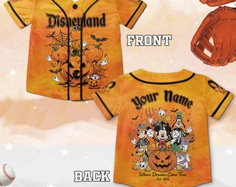 Custom Mickey's Not-So-Scary Halloween Party Matching Jersey, Disney Halloween Family Matching Baseball Jersey, Disney Halloween NGTF19
