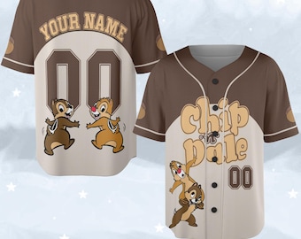 Personalized Chip and Dale Baseball Jersey,Disney Chip and Dale Shirt,Disney Baseball Team Outfit,Birthday Gift For Kid Adult G6II07-1