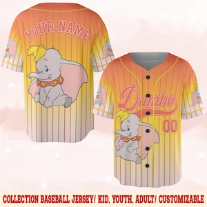Custom Disney Dumbo Baseball, Disney Baseball Jersey Sports Team, Cute Birthday Gifts For Fans, Elephant Disneyland Family C1FM10