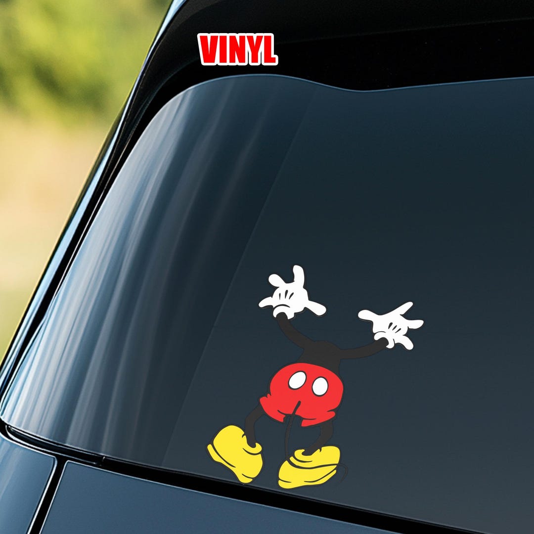 Mickey Minnie Mouse Smile Peeker Peeking Car Window Decals - Bumper ...