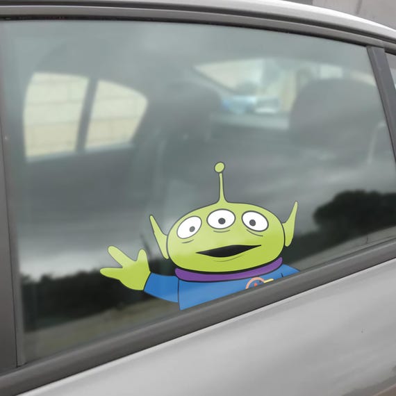 Toy Story Alien Peeker Car Decal, Pixar Peekaboo Window Bumper