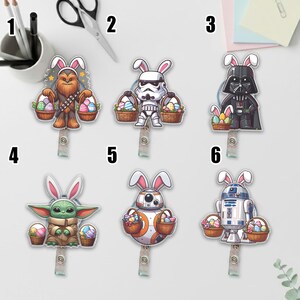 Star Wars Easter Eggs Badge Reel, May The Eggs Be With You Badge Reel, Star Wars Characters Happy Easter, Galaxy's Edge Badge Reel D3FT01