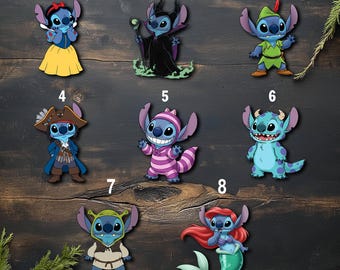 Disney Stitch Sticker Decal, Disney Decal Cute Peekaboo Vinyl Car Window Decoration, Waterproof Laptop Water Bottle Sticker Pack Gift G5N306