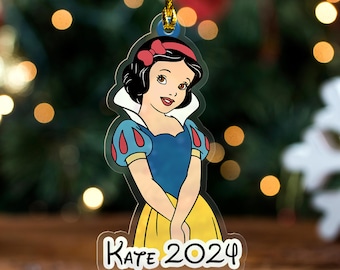 Personalized Snow White Ornament, Snow White Christmas Ornament, Custom Name Disney Princess Keepsake 2025, Kids Holiday D1JZ21