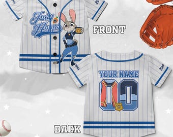 Disney Zootopia Judy Hopps Baseball Jersey Shirt, Custom Name Number Judy Hopps Jersey for Kids Youth Adults, Judy Hopps Jersey Shirt NGYP09