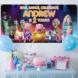Sing Birthday Backdrop Sing Birthday Theme Party Personalized  Birthday Banner With Kids Name And Age Sing Birthday Decor JCM505