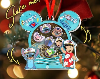 Personalized Disney Cruise Christmas Ornament, Wish Cruise Ornaments, Disney Cruise Ornament, Dcl Ornament, Family Cruise Ornament JCQ406