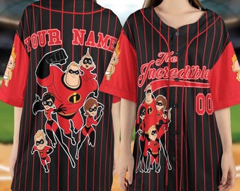 Personalized Disney The Incredibles Baseball Jersey ,Custom Kids Youth Adult Disney Baseball Jersey Outfits Cute Gifts For Fan Disney C1E409