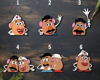 Disney Toy Story Mr And Mrs Potato Peekapoo Sticker, Waterproof for Water bottles, laptops, and more, Disney Stickers BZIE09