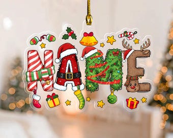 Custom Name Acrylic Ornament For Kids: Personalized Boy Girl Christmas Gift, Baby's 1st Christmas Ornament, Teenager Christmas Gifts G5PO01